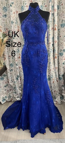 Royal blue beaded lace - blue,