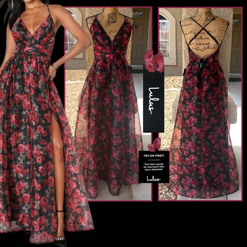 Lulus floral open back organza - lulus,