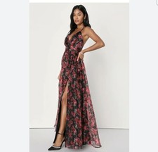 Lulus Floral Open Back Organza