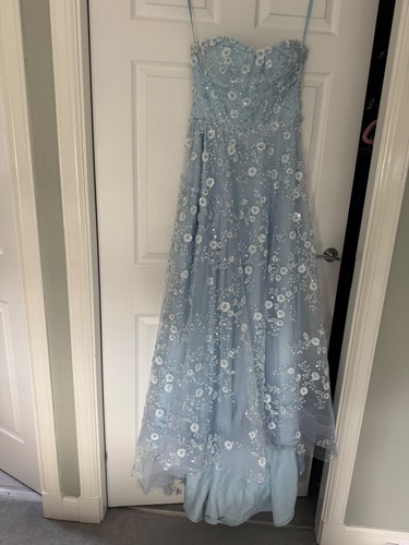 Baby blue embellished prom - blue,